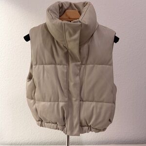 Women's Beige Puffer Vest- Chic & Cozy essential